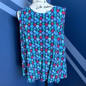 Talbots Colorful Fun patterned Blouse